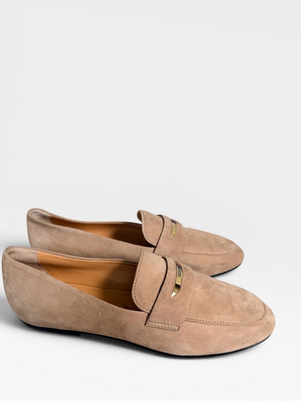 TOD’s | Sz 37.5 | Suede Penny Loafers Light Beige